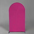 HUAYI Fuchsia Rosy Ripples Pattern Arch Backdrop Cover for Birthday Party Wedding Baby Shower Decorations Chiara Backdrops Arched Wall Frame Stands Covers Props GP-458 3ft * 5ft - Image 2
