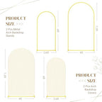 Toolterritary 2 Metal Arch Backdrop Stand and 2 Cover Set, Sturdy 7.2FT, 6FT Party Backdrop Set, Wedding Arch Frame and Cover Set for Birthday, Baby Shower,Christmas, Anniversary(Beige) - Image 2