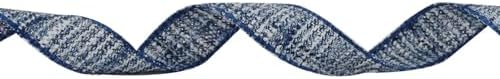 Celebrate It 5/8" x 7yd. Faux Cotton Ribbon – Blue, Non-Wired with Woven Edge, Polyester – Ideal for Gift Wrapping, Baskets & DIY Decor, 12 Pack by CelebrateIt