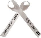 25 Personalized Ribbons Assesmbled Bows Bridal Shower Favor Party Favors Custom Wedding Ribbon Bridesmaid Memorial Ribbons Funeral Baby Invitations Mis XV años Quinceanera (White) - Image 7