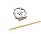 Andaz Press Personalized Wedding Guestbook with Gold Accents, Boho Feather Wreath White Guest Sign in Guest Registry 120 Pages 8.5 X 8.5 Memories Book for DIY, Scrapbook, Photo Album by AndazPress
