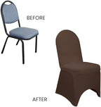 YOUR CHAIR COVERS - 6 Pack Chocolate Brown Stretch Spandex Banquet Chair Covers - Wedding Slip Premium Quality Cover - Image 5