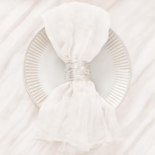 DeZerlor Ivory White Washable Cheesecloth Napkins Set of 100 for Party - Image 2