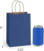 BagDream Small Gift Bags with Handles 5.25x3x8 Inch Navy Blue 100 Pack Bulk - Image 2