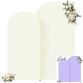Cream and Purple Arch Backdrop Cover 7.2FT 6FT Wedding Arch Covers Set of 2 Arches Covers Stretchy Backdrop Spandex Fitted Double-Color Fabric Backdrops for Party Baby Shower Birthday Decoration by Tao-GePartyDecorations