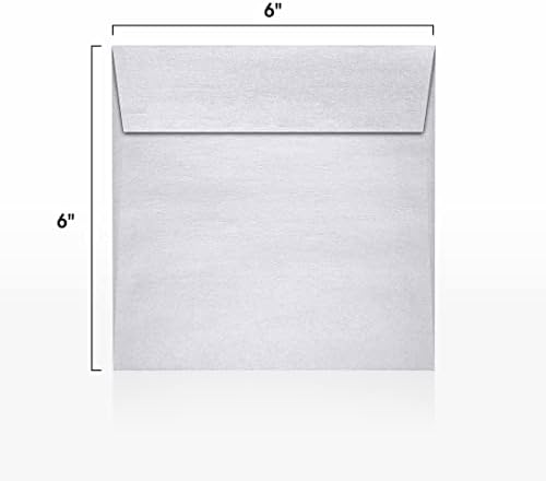 LUXPaper Square Invitation Envelopes | Peel & Press | 6" x 6" | Silver Metallic | 80lb. Text | 1,000 Qty - Image 3