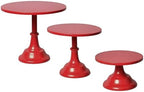 3Pcs Metal Cake Stand Set 8/10/12 Inch Red Dessert Display Stand by CBBZJY