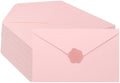 100 Pieces Pink Invitation Envelopes 5x7with Wax Seal Sticker by Discbind
