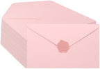 100 Pieces Pink Invitation Envelopes 5x7with Wax Seal Sticker by Discbind