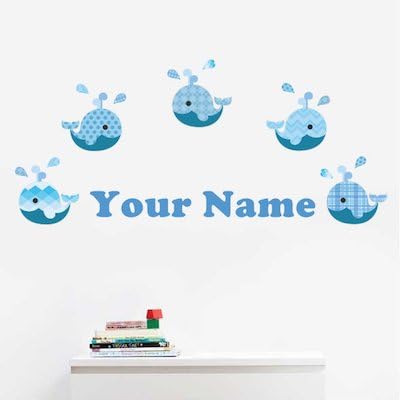 Oliver's Labels Premium Name Wall Decals - Matte Finish Personalized Wall Art for Kids' Rooms & Nurseries (Whales) - Image 3