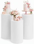 3PCS White Cylinder Pedestal Stands for Party Metal Round Pedestal Display Plinth Pillars Dessert Table Display for Wedding Birthday Party Art Decor (3PCS-Cylinder-4) by Unknown