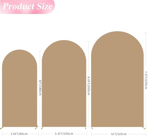 Wokceer Arch Backdrop Cover Khaki Arch Covers Stretchy 7.2FT,6.6FT,6FT - Image 2