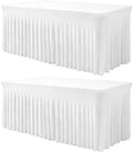 BDDC One-Piece Spandex Table Cloth Skirt for 6FT Rectangle Tables by BDDC