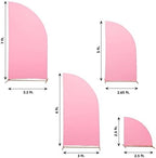 Efavormart Set of 4 Pink Spandex Half Moon Arch Covers, Custom Fit Chiara Backdrop Slipcovers 2.5ft-7ft for Sweet 16 and Vibrant Birthday Parties - Image 3