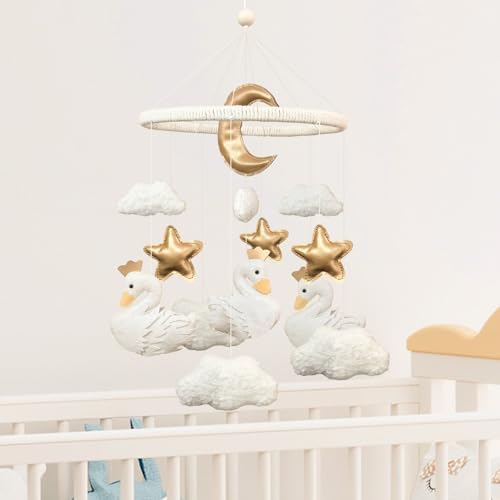 Swan Baby Crib Mobile Boho Nursery Decor for Boys and Girls - Image 2