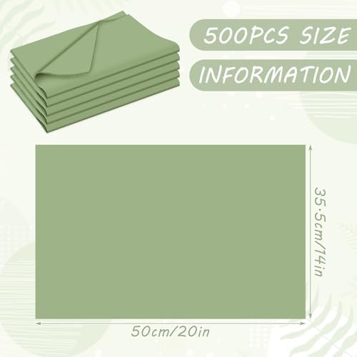 500 Sheets Sage Green Tissue Paper Bulk, 14'' x 20'' Solid Color Wrapping Tissue Paper for Home Party Bridal Shower Baby Shower Gift Wrapping Supplies (Sage Green) - Image 2