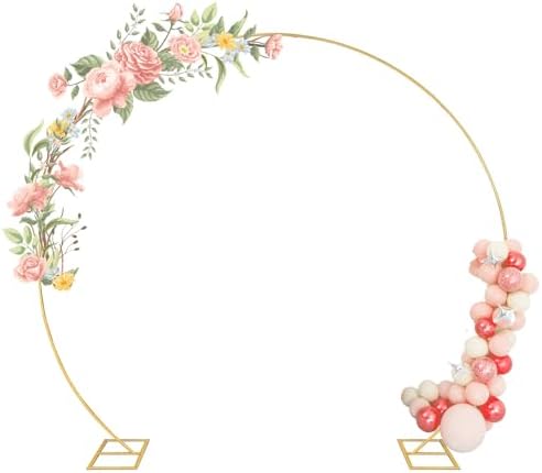 Chamvis Round Backdrop Stand, Balloon Garland Arch Backdrop Stand Metal Balloon Arch Stand Wedding Arch Photo Background: for Baby Shower Birthday Party Supplies Decorations by Chamvis
