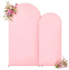 Pink Arch Backdrop Cover 7.2FT 6FT Spandex Arch Covers Stretchy Backdrop Set of 2, Double-Layer Wrinkle Free Wedding Arch Stand Cover Party Backdrop Curtains for Baby Shower Birthday Party Decoration - Image 7
