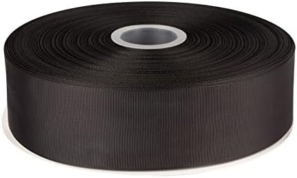 2" X 100 Yards Solid Grosgrain Ribbon for Gift Wrapping Parties, Wedding Decoration, Crafts Sewing (Black) by Fondersy