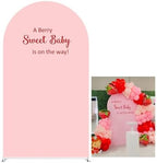 A Berry Sweet Baby is on The Way Arch Backdrop Cover Strawberry Theme Stretchy Arched Stands Covers Girls Birthday Baby Shower Party Decoration(Only Cover) by Aerdce