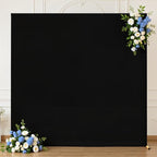 Black Square Arch Backdrop Cover 8x8FT, Double-Sided Stretchy Spandex Fabric Fits Square Arch Backdrop Stand, Black Background Backdrop for Wedding Baby Shower Birthday Party Decorations by Gogoparti
