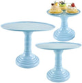3 Pcs Blue Cake Stand Set Round Plastic Cupcake Stand Holder Dessert Table Display Set, Dessert Serving Platter for Tea Party, Birthday, Wedding, Baby Shower by Unknown