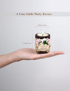 10 Wooden Tea Candle Holders for Baby Baptism Party Favors, Baby Shower Favors for Guests, Baby Girl Gender Reveal, Party Decorations (Dark Brown - Pink) - Image 4