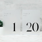 Frosted Wedding Table Numbers 1-20 with Stands by JINMURY