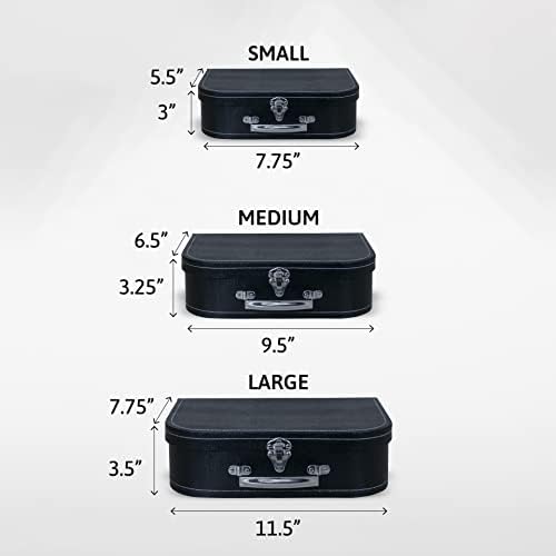 wald imports - Set of 3 Paperboard Suitcases -Decorative Storage Boxes - Suitcase Set for Decoration, Storage, and More (Black) - Image 2