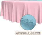 Gender Reveal Round Tablecloth 70 Inch Pink and Blue Patchwork Circular Table Cloth Washable and Reusable Fabric Table Cover for Dinner Boy or Girl Baby Shower Party Decor Supplies - Image 2