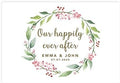 Andaz Press Custom Personalized Disposable Paper Placemats, 12 x 18 Inch, Set of 25, Our Happily Ever After Gold, Tableware, Dining, Tabletop, Table Setting for Wedding, Bridal Shower by AndazPress