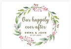 Andaz Press Custom Personalized Disposable Paper Placemats, 12 x 18 Inch, Set of 25, Our Happily Ever After Gold, Tableware, Dining, Tabletop, Table Setting for Wedding, Bridal Shower by AndazPress