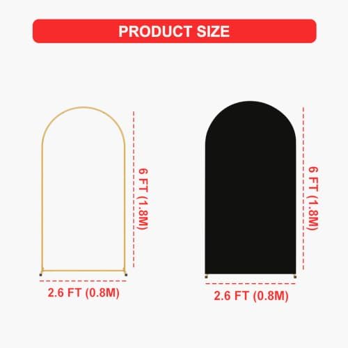 6FT Arch Backdrop Stand and Black Cover Set,Balloon Arch Stand - Image 3