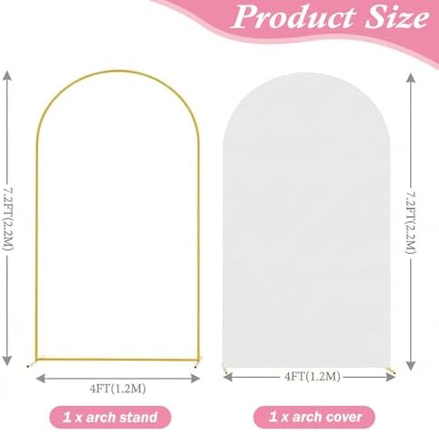 Arttown 7.2F Metal Arch Backdrop Stand and White Arch Cover Set White - Image 2