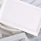 Supernal 12 Pack White Plastic Serving Trays and Platters for Wedding - Image 6