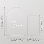 Frosted Arch Wedding Table Numbers 1-30 with Stands, 5x7 Inch Frosted Arch Acrylic Sign with White Letters, Arched Acrylic Table Numbers for Wedding Reception - Image 3