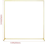 Gold Wedding Arch Backdrop Stand, 6.6FT*6.6FT Square Balloon and Flower Metal Aluminum Frame for Ceremony, Anniversary, Party, Baby Shower Photo Booth Decoration. - Image 2