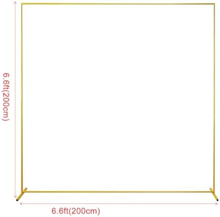 Gold Wedding Arch Backdrop Stand, 6.6FT*6.6FT Square Balloon and Flower Metal Aluminum Frame for Ceremony, Anniversary, Party, Baby Shower Photo Booth Decoration. - Image 2