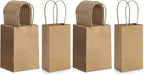 BagDream Small Brown Gift Bags with Handles Bulk 100 Pack 3.5x2.4x6.7 Inch by BagDream