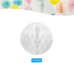 PATIKIL 10pcs 14" Honeycomb Balls Tissue Paper Pom Poms, Party Hanging Paper Honeycomb Balls Decoration for Birthday Wedding Home Backdrop Decor, White - Image 3