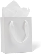 Aosric Smll White Gift Bags with Tissue Paper, 30 Pack, 6x3x8 In by AOSRIC
