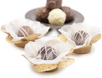 Fabric Handmade Truffle Cups | Truffle Liners | Truffle Wrappers | Fominhas | candy cups for chocolate | Forminhas de Brigadeiro | candy liners (White & gold) - Image 7