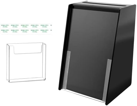 Marketing Holders Suggestion Box with Lock and Keys Black Acrylic Countertop Bin with 4" Form Pocket and Slide In 5.5" x 8.5" Sign Holder for Offices and Hotels - Image 5
