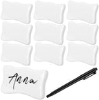 Sawysine 10 Pack Porcelain Place Cards with Marker Pen, 2.4 x 1.4 by Sawysine