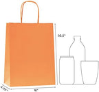 Nexmint Orange Gift Bag 8"x10.5": 120 Pack Bulk Medium Kraft Paper Bags with Handle. Great for Holiday Party, Autumn Festivities, Favors, Goodie, Candies, Shopping, Business, Retail - Image 2