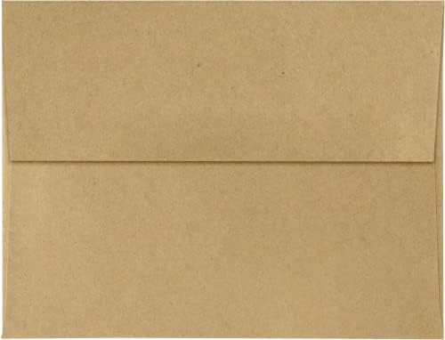 LUXPaper A4 Invitation Envelopes | Peel & Press | 4 1/4" x 6 1/4" | Grocery Bag Brown | 70lb. Text | 1,000 Qty - Image 2