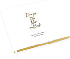Andaz Press Personalized Baby Shower Guestbook with Gold Accents, I Love You To The Moon and Back Custom, White Guest Sign In Registry 120 Pages 8.5 X 8.5 Memories Book for DIY, Scrapbook, Photo Album by AndazPress