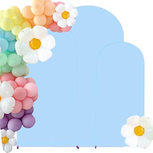 HAINARverS Set of 3 Stretchy Arch Backdrop Covers, Baby Blue, 6/6.6/7.2FT by HAINARverS