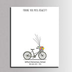 DIY Fingerprint Painting Canvas Bicycle Balloons Guest Book with Ink Pad Personalized Sign in Book for Wedding Graduation Teacher Retirement Party Decorations -60x80cm - Image 2