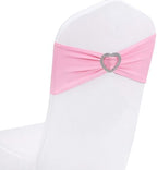 Pink Chair Sashes for Wedding 50 Pack Spandex Pink Sashes for Chairs Covers Stretch Chair Sashes Band with Heart Buckle Slider Wedding Sashes Bows for Banquet Party Decorations by Unknown